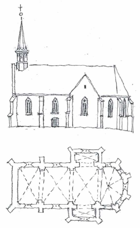 Skizze der vermutlich ursprünglichen Marienkirche